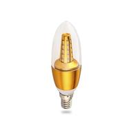 Home Light 20pcs/lot LED Candle Bulb Golden/Silver E14 Screw Corn Light Crystal Chandelier Light Source(Tri-Colour,E14 Golden 5W)