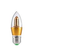 Home Light 20pcs/lot LED Candle Light E27/E14/E12 Golden/Silver Candle Bulb Crystal Chandelier Led Light Source Lamp(Warm White 3000K,Golden-A E27-4W)