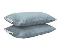 Home Linen Anti-Bacterial Hypoallergenic Bamboo Terry Waterproof Pillow Protector | Dust Mite - Bed Bug - Fluid Spill Protection Covers (Standard | 18x28 inch | Bamboo Grey) - Pack of 2