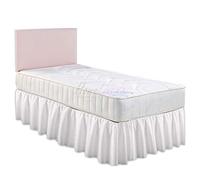Home Linen Furnishing Base Platform Valance Sheet In 6 Sizes - Premium Quality (Single Size,White)