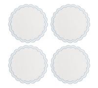 Home Linen Placemats, 4Pcs 15Inch Embroidery Cloth Table Mats Embroideried Round Placemats for Restaurant Kitchen,Table Decor