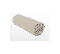 Home Linge Passion 100% Cotton Fitted Sheet - 57 Thread Count - Size 180 x 200 cm - Ivory Beige - 25 cm Deep Weave - Soft, Breathable, Washable