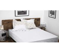Home Linge Passion 100% Cotton Fitted Sheet - 57 Thread Count - Size 180 x 200 cm - White - 25 cm Deep Weave - Soft, Breathable, Washable