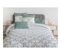 Home Linge Passion 3-Piece Bedding Set 220 x 240 cm 100% Cotton 57 Thread Count, Green & White, 220x240cm