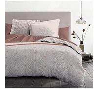 Home Linge Passion 3-Piece Bedding Set 240 x 260 cm 100% Cotton 57 Thread Count, Beige & Terracotta Red, 240x260cm