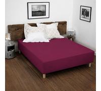 HOME LINGE PASSION, Baikal Fuchsia Fitted Sheet 180 x 200 + 35 cm 100% Cotton 57 Thread Count (Label Oeko-TEX Label)