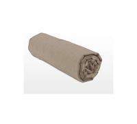 Home Linge Passion 57 Thread Count Fitted Sheet, Cotton, Dark Beige, Queen