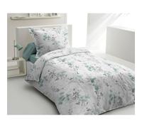 HOME LINGE PASSION Duvet Cover 140 x 200 cm (single) - 100% Cotton 57 Thread Count - Duvet Cover + 1 Pillowcase - Pompadour Design Green