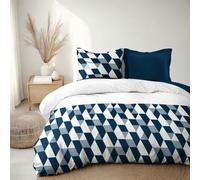Home Linge Passion Duvet Cover Set 240 x 260 cm - 3 Pieces - Soft Cotton Percale - Duvet Cover + Pillowcase - Petrol Blue - La Gypsy Model