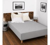 HOME LINGE PASSION, Fitted Sheet Light Grey 140 x 190 cm + 35 cm 100% Cotton 57 Thread Count (Label Oeko-TEX Label)
