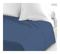 Home Linge Passion Flat Sheet 100% Cotton 57 Thread Count, Intense Blue, 180 x 290 cm