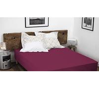 Home Linge Passion Fuchsia Fitted Sheet, 140 x 190 cm + 25 cm, 100% Cotton, 57 Thread Count, Oeko-Tex Label