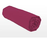 Home Linge Passion Fuchsia Fitted Sheet, 180 x 200 cm + 25 cm, 100% Cotton, 57 Thread Count, Oeko-Tex Label