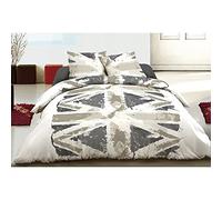 Home Linge Passion Splash 4-Piece Bed Sheet Set 240 x 300 cm, 57 Thread Count, Cotton, Grey, Big