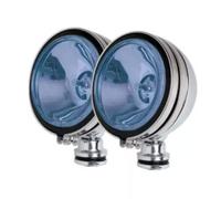 2 x 6" 12v Car Van 12v Angel Eye Chrome Spot Light (Blue with White LED)