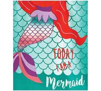 Home & Living Childrens/Kids Mermaid Microfibre Hooded TowelOne Size Green/Orang