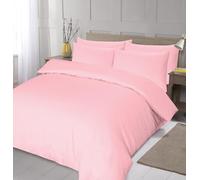 Home Living NON IRON Luxury Easycare Plain Dyed Duvet Cover & Pillow Case(s) Bedding Set (Blush Pink, Single)