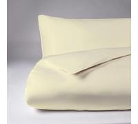 Home Living NON IRON Luxury Easycare Plain Dyed Duvet Cover & Pillow Case(s) Bedding Set (Cream, Single Fitted Sheet)