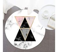 Home Living Room Doorway Bedside Carpet-Creative Geometry round Carpet Anti-Fading Easy to Handle Stains Non-Slip Geus Practical Living Room Bedroom Computer Chair Cushion