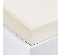 Home Living Super Soft Terry Towelling Stretch Fitted Sheet Mattress Protection Cover Fully Elasticated Extra Deep Breathable All Seasons (Cream, Double)