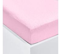 Home Living Super Soft Terry Towelling Stretch Fitted Sheet Mattress Protection Cover Fully Elasticated Extra Deep Breathable All Seasons (Pink, Double)
