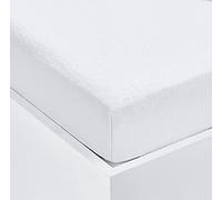 Home Living Super Soft Terry Towelling Stretch Fitted Sheet Mattress Protection Cover Fully Elasticated Extra Deep Breathable All Seasons (White, Single)