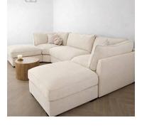 Home & Love Apollo Bishop U Shape Cinema Sofa Oxford Corner Sofa - Cream Home & Love Cream