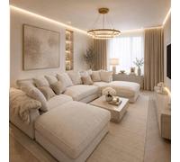 Home & Love Bishop U Shape Cinema Sofa Scatterback Corner Sofa - Windsor Cream Home & Love Cream