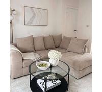 Home & Love Dylan Chaise Set Seater Sofa Set Beige Luxury