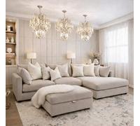 Home & Love Luxury Ana Chaise Sofa Corner Sofa - Naples Cream