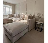 Home & Love Luxury Bishop U Shape Cinema Sofa Scatterback Corner Sofa - Malta Cream
