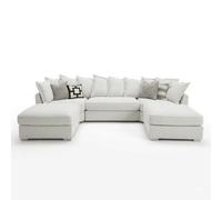 Home & Love Luxury Bishop U Shape Corner Sofa - Naples White