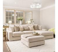 Home & Love Luxury Nebraska Chaise Corner Sofa - Naples Cream