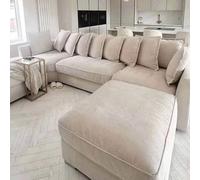 Home & Love Milan Bishop U Shape Cinema Sofa Scatterback Corner Sofa - Cream Home & Love Cream