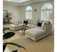 Home & Love Paris Bishop U Shape Cinema Sofa Scatterback Corner Sofa - Cream Home & Love Cream