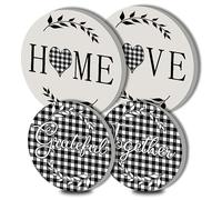 Home Love Round Metal Hob Covers 4-Piece Stove Plate Cooker Hob Covers for Electric Cookers Top Burner Gas Range Oven Protector Kitchen Tools Accessories Modern Cooktop Kitchen Decor
