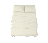 HOME&LOVE Sheets Set,Breathable & Cooling Sheets-Hotel Luxury Bed Sheet-Extra Soft-Deep Pockets-4 Piece Set-Wrinkle Free-Comfy (Ivory, Full)