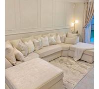 Home & Love Venice Bishop U Shape Cinema Sofa Scatterback Corner Sofa - Pearl in Cream Home & Love Cream