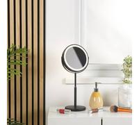 HOME LUXE INTERIOR Beldray 7" Telescopic LED Makeup Mirror - Black with 3X Magnification HOME LUXE INTERIOR Black
