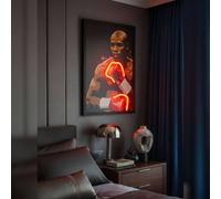 HOME LUXE INTERIOR Floyd Mayweather Neon LED Wall Art - Canvas Red Neon Glow Decor HOME LUXE INTERIOR Multicolor