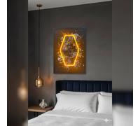 HOME LUXE INTERIOR Graffiti Watch Neon LED Wall Art - 40x60cm Pop Art Canvas USB | Size: 40x60 cm HOME LUXE INTERIOR Multicolor 40x60 cm