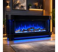 HOME LUXE INTERIOR LED Color Changing Fireplace Heater - Black HOME LUXE INTERIOR Black