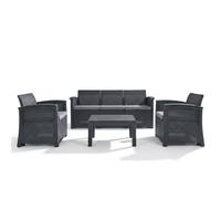 HOME LUXE INTERIOR Oxford Charm Rattan Effect Sofa Set - 4pc Black Garden Furniture HOME LUXE INTERIOR Black