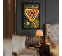HOME LUXE INTERIOR Pool Balls Triangle Neon LED Wall Art - 40x60cm Games Room USB Decor | Size: 40x60 cm HOME LUXE INTERIOR Multicolor 40x60 cm