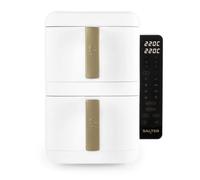 HOME LUXE INTERIOR Salter VertiCook Ultra 9L Stackable Dual Air Fryer White & Gold HOME LUXE INTERIOR White