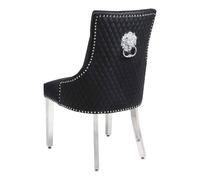 HOME LUXE INTERIOR Set Of 2 Majestic Hudson Black Leather Dining Chairs | Size: 1 Seater HOME LUXE INTERIOR Black 1 Seater