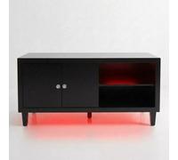 Home Luxe Interiors Aura High Gloss Black Tv Unit With Led Light Usb And Bluetooth 120Cm