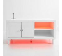 Home Luxe Interiors Aura High Gloss White Tv Unit With Led Light Usb And Bluetooth 120Cm