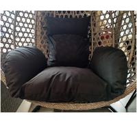Home Luxe Interiors Black Padded Egg Chair Cushion Seat With Neck Cushion