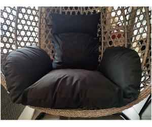 Home Luxe Interiors Black Padded Egg Chair Cushion Seat With Neck Cushion